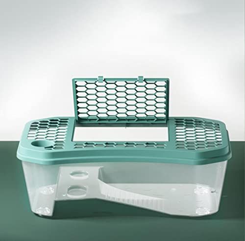 ノーブランド品 カメ用水槽 大きい 74 CM フェンス付き ホワイト 亀用水槽 タートルタンクse