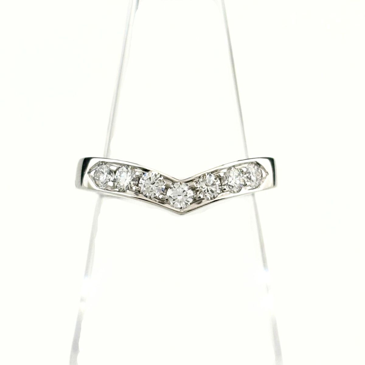 ティファニー TIFFANY&Co. Vバンド リング プラチナ 指輪 メレダイヤ