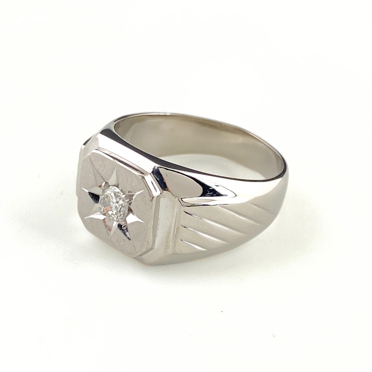 ダイヤモンド デザインリング プラチナ 指輪 リング 23号 Pt 900 メンズ