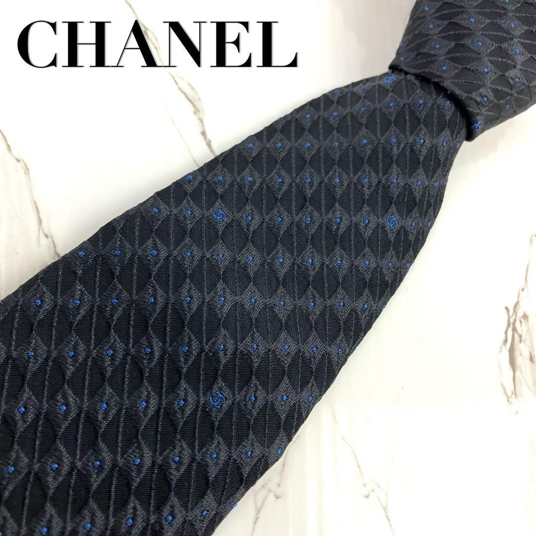 CHANEL シャネル ネクタイ ココマーク パターン柄 チェーン ジャガード
