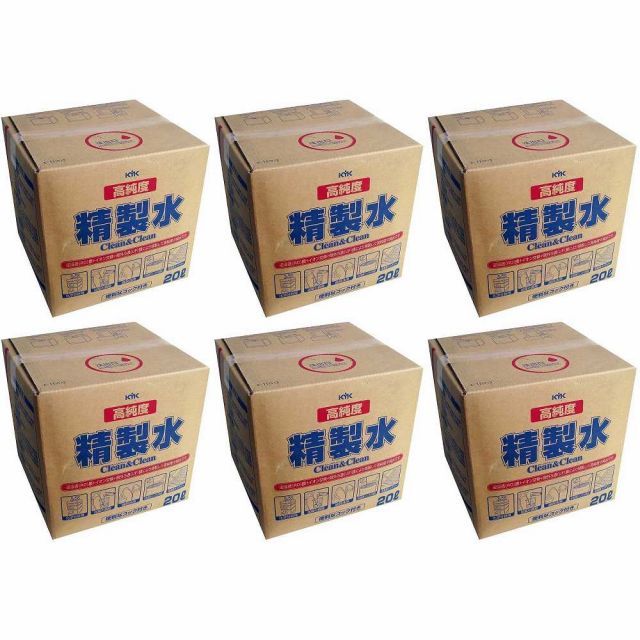 古河薬品工業 - 高純度精製水 - クリーン＆クリーン２０Ｌ 公式 6個セット 高