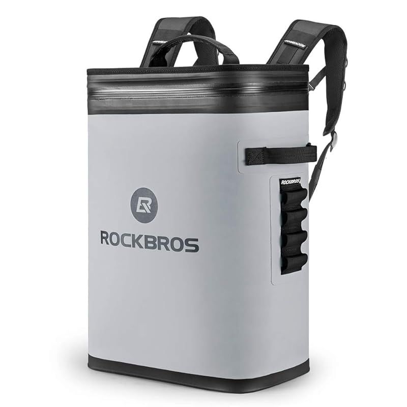 ROCKBROS ロックブロス クーラーボックス 保冷バッグ リュック型 ソフトクーラー 高保冷力 大容量 軽量 防水 キャンプ 釣り 花火 バーベキュー ピクニック グレー