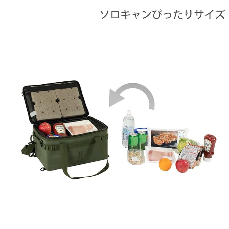  DOD ディーオーディー ソフトくらひこ 15 L ソロキャンプ や デュオキャンプ で 使いやすい 厚断熱材 コンパクト 軽量 で扱いやすい ソフトクーラーバッグ CL 1 920 KH カーキ クーラーボックス クーラーボックス 保冷剤