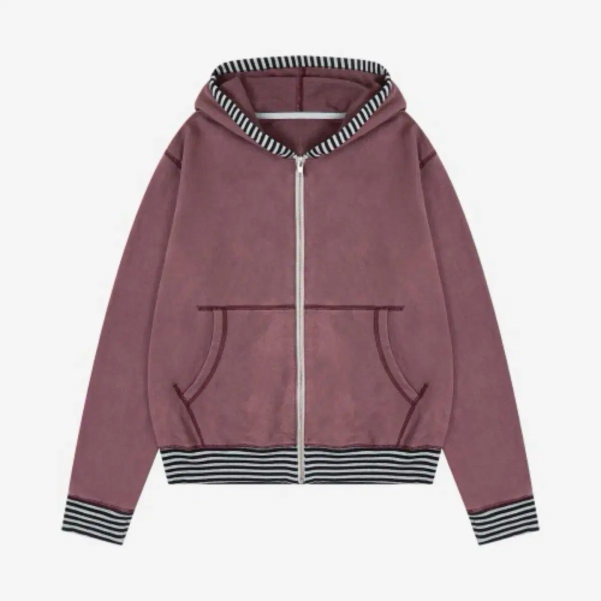 サファリスポット ウォッシュ フード ジップアップ バーガンディ