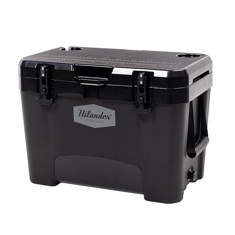 Hilander ハイランダー ハイランドクーラーボックス 35 L クーラーBOX ハードクーラーボックス 最大氷保持期間4日間 保冷力 頑丈 キャンプ 釣り 運動会 ピクニック 夏フェス BBQ おしゃれ かわいい コスパ 保冷ボックス ブラック