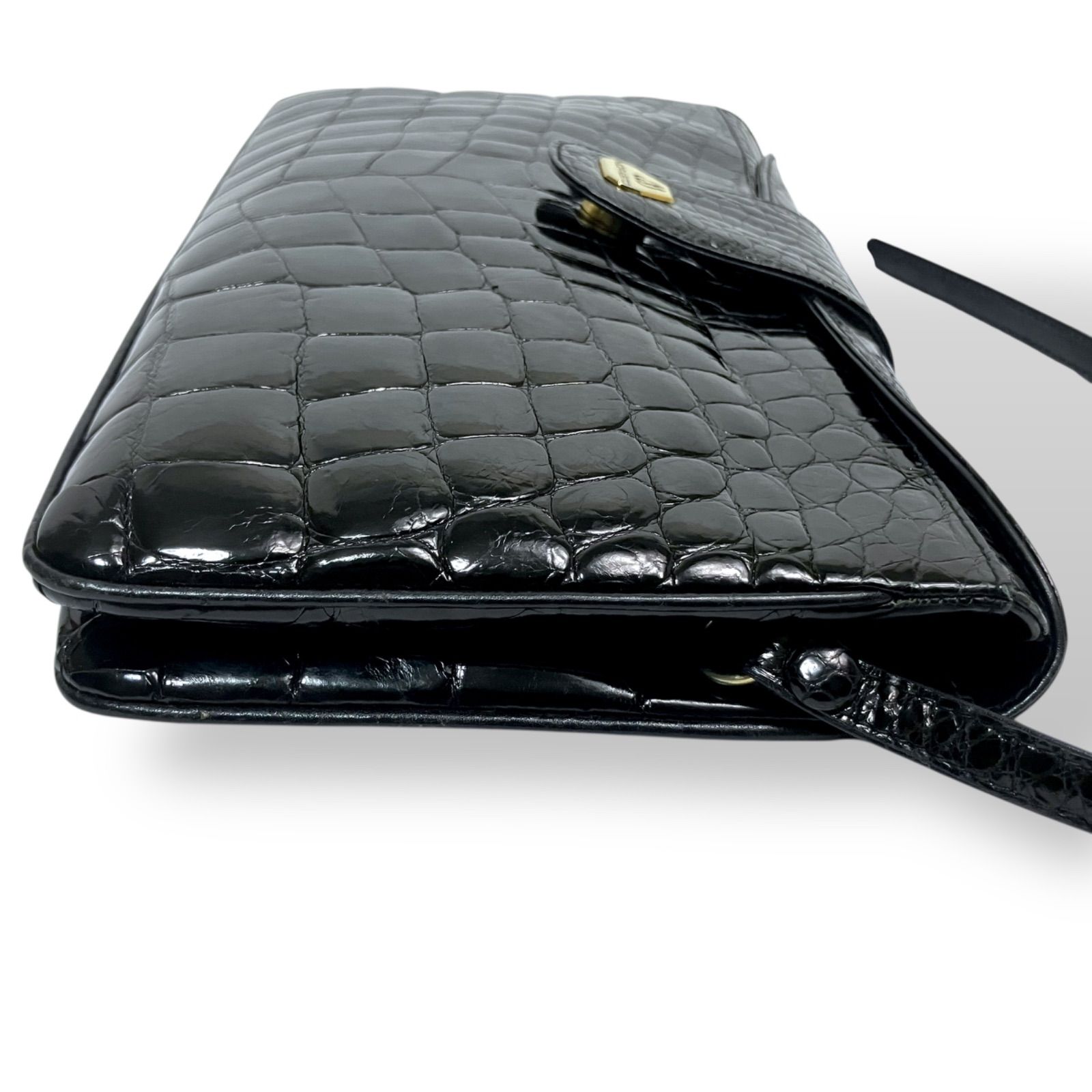 本物 モラビト ショルダーバッグ レディース クロコダイル 黒 肩掛け チェーン 本物 モラビト ショルダーバッグ レディース クロコダイル 黒 肩掛け