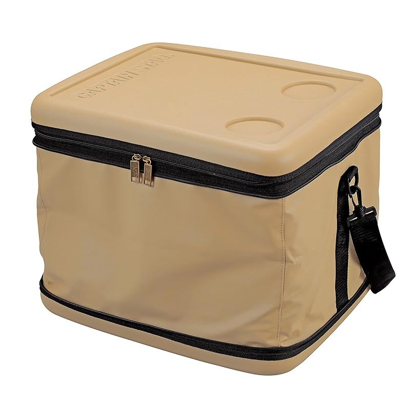キャプテンスタッグ CAPTAIN STAG 保冷バッグ クーラーバッグ 容量43 L 折り畳み収納可 スーパーコールドクーラーバッグ ベージュ UE-618 製品サイズ 約 幅425×奥行345×高さ345 mm