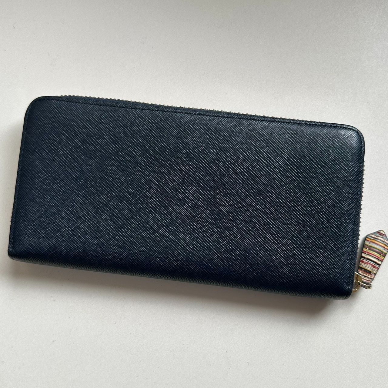 美品 Paul Smith ジップストローグレイン 長財布 ネイビー ポールスミス Paul Smith 長財布 ジップストローグレイン2 ネイビー