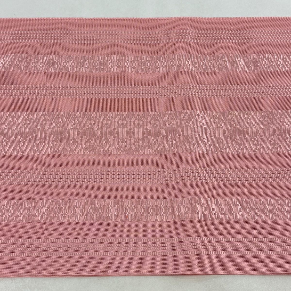 美品】 名古屋帯 優品 八寸名古屋帯 松葉仕立て 夏帯 縞 幾何学模様 薄