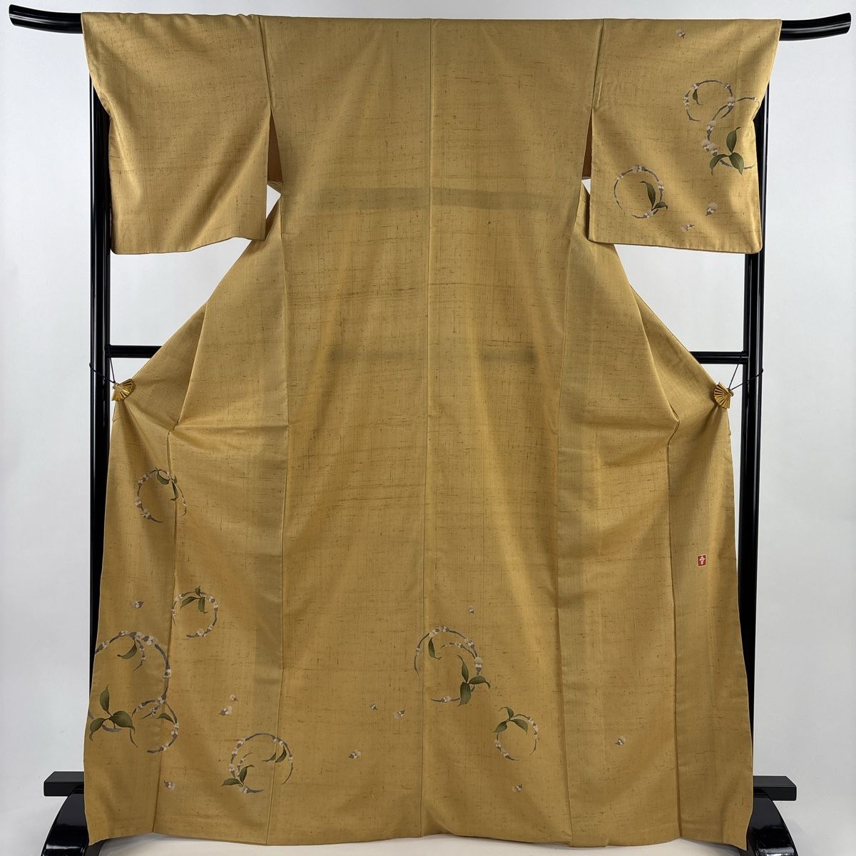 美品】 付下げ 身丈170.5cm 裄丈68cm L 袷 花井幸子 落款 花丸文 刺繍