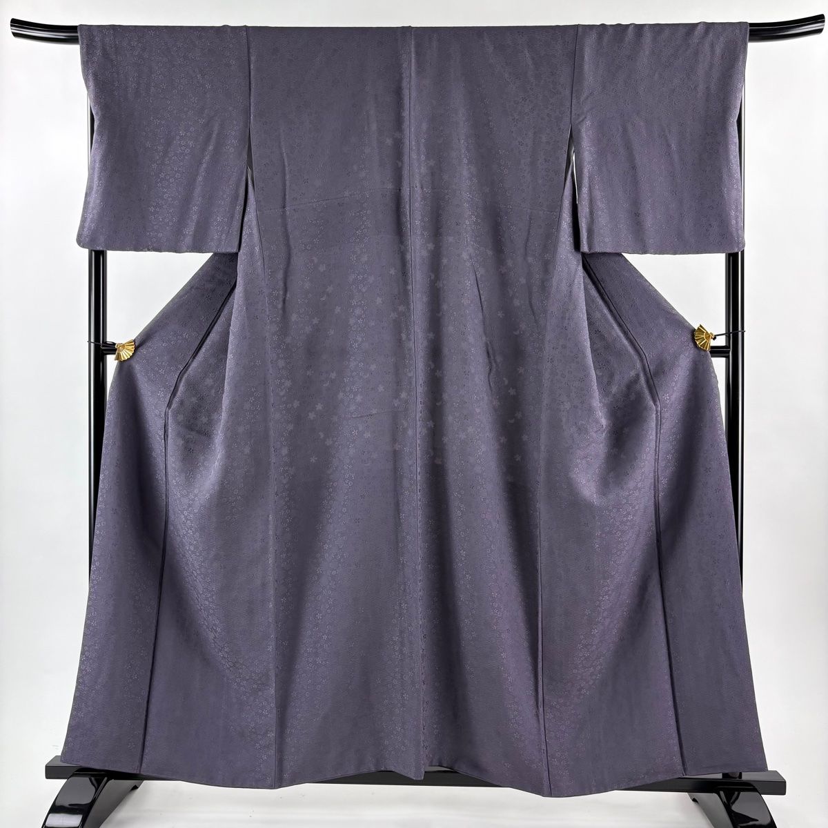 色無地 身丈157 5 cm 裄丈67 L 袷 地紋 紫 正絹