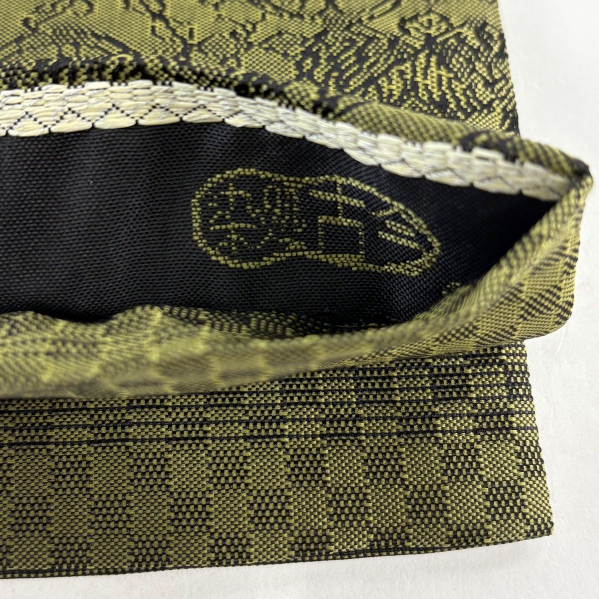 美品】 袋帯 秀品 人間国宝 南部芳松 落款 彫刻 絵図 黒 全通 正絹