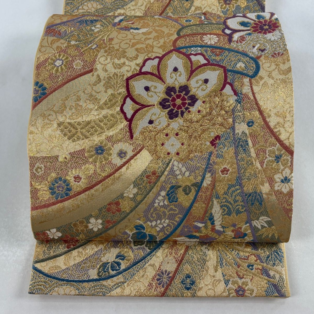 袋帯 秀品 束ね熨斗 花鳥 金糸 箔 金色 六通 正絹 【中古】 - メルカリ