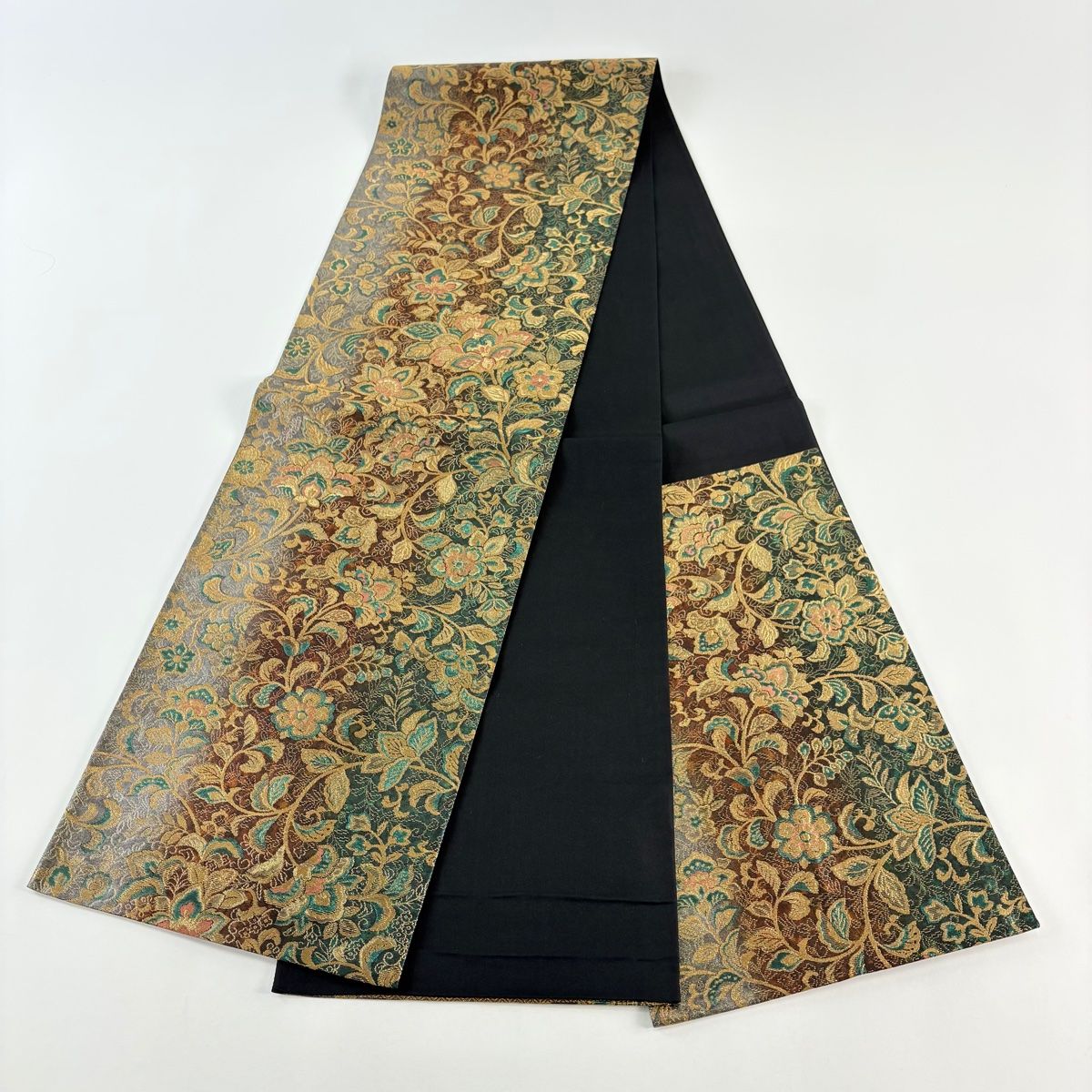 美品】 袋帯 秀品 花唐草 箔 金糸 茶色 六通 正絹 【中古】 - メルカリ