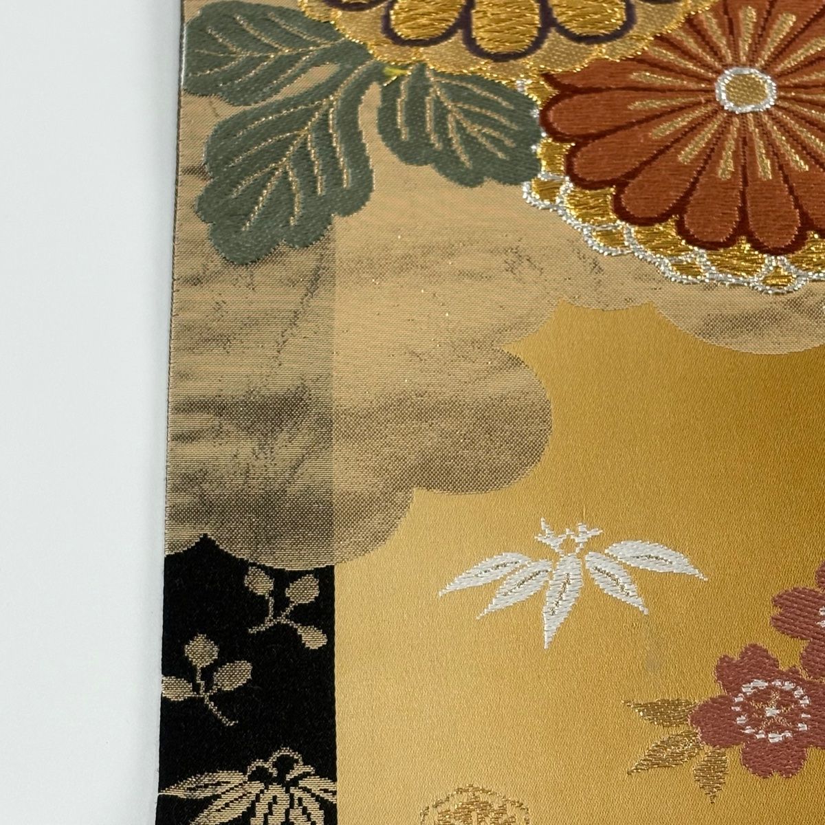 袋帯 秀品 菊 桜 唐織 箔 山吹茶色 六通 正絹 【中古】 - メルカリ