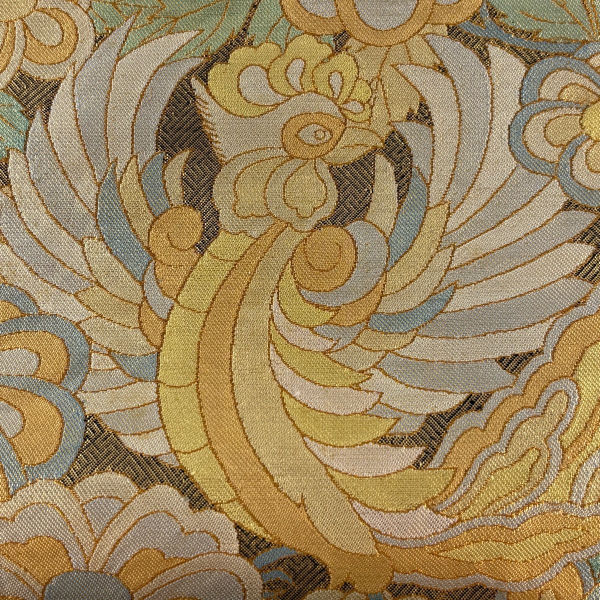 美品】 袋帯 秀品 鳳凰 草花 金糸 箔 金色 六通 正絹 【中古】 - メルカリ