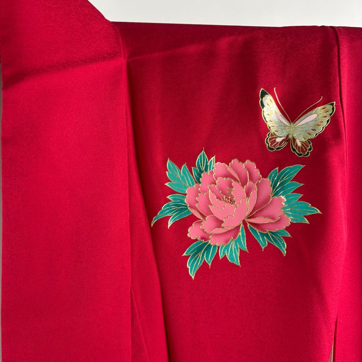 美品】 振袖 身丈158.5cm 裄丈63.5cm S 袷 袋帯フルセット 御所車 蝶