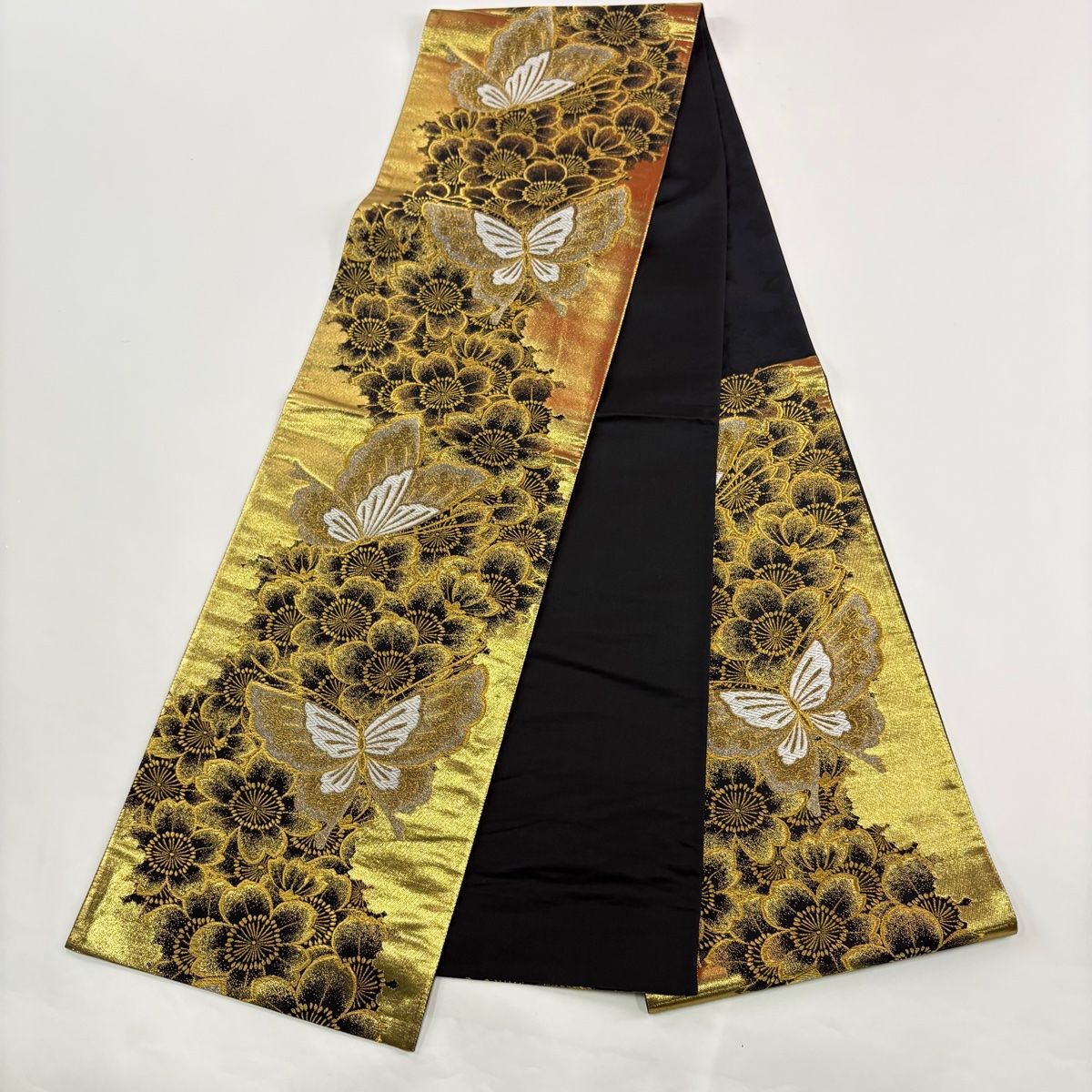 美品】 振袖 身丈158.5cm 裄丈63.5cm S 袷 袋帯フルセット 御所車 蝶