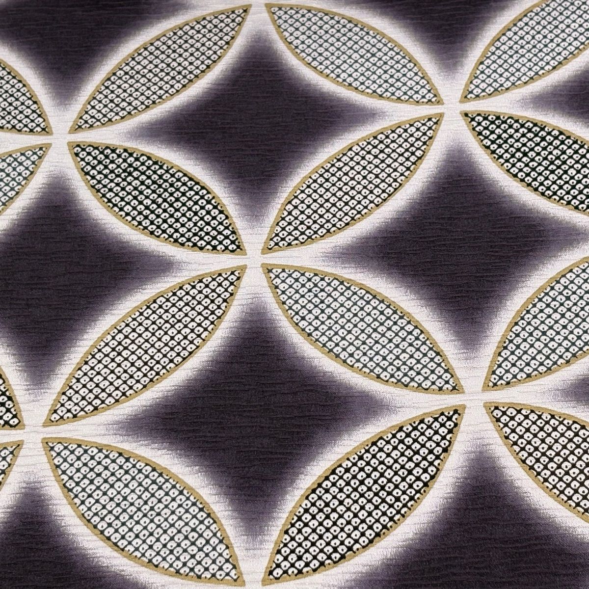 反物 秀品 羽尺 羽織 和装コート 七宝 疋田 ぼかし 灰紫 正絹