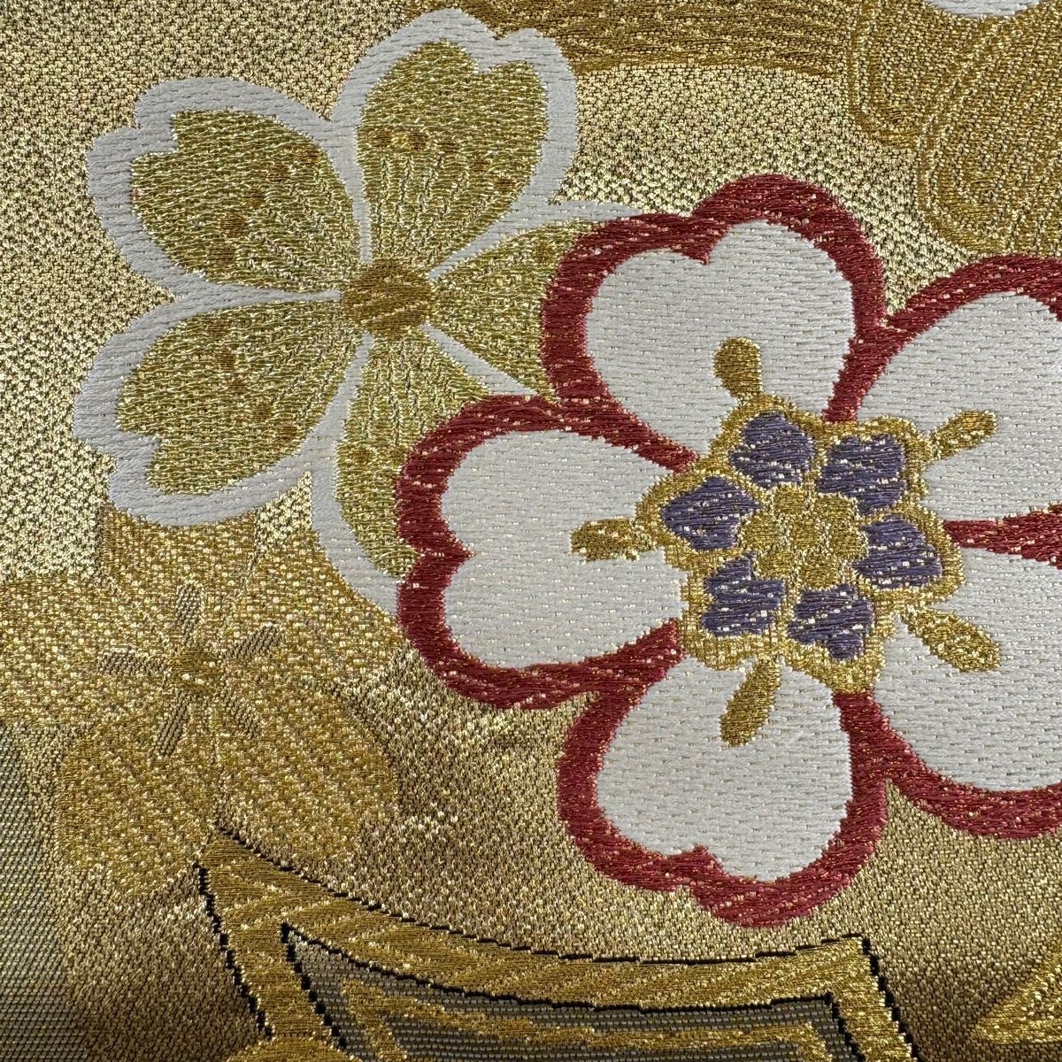 袋帯 秀品 桜 束ね熨斗 金糸 箔 金色 六通 正絹 【中古】 - メルカリ