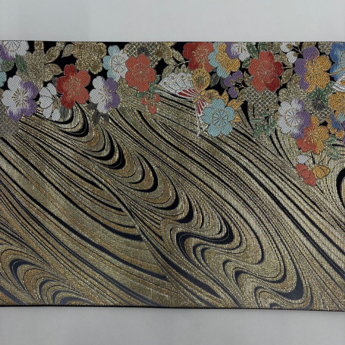 美品】 袋帯 秀品 桜 蝶 金銀糸 箔 金色 六通 正絹 【中古】 - メルカリ