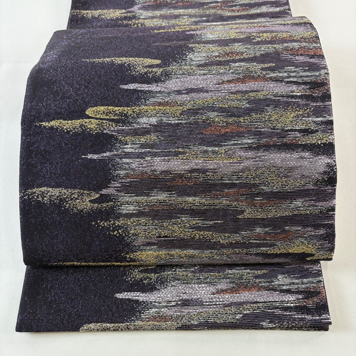 希少 BOA DCスノーボード ブーツ ダイヤル式 23.5cm レディース 美品】 袋帯 秀品 霞 金銀糸 箔 紫 六通 正絹 【】