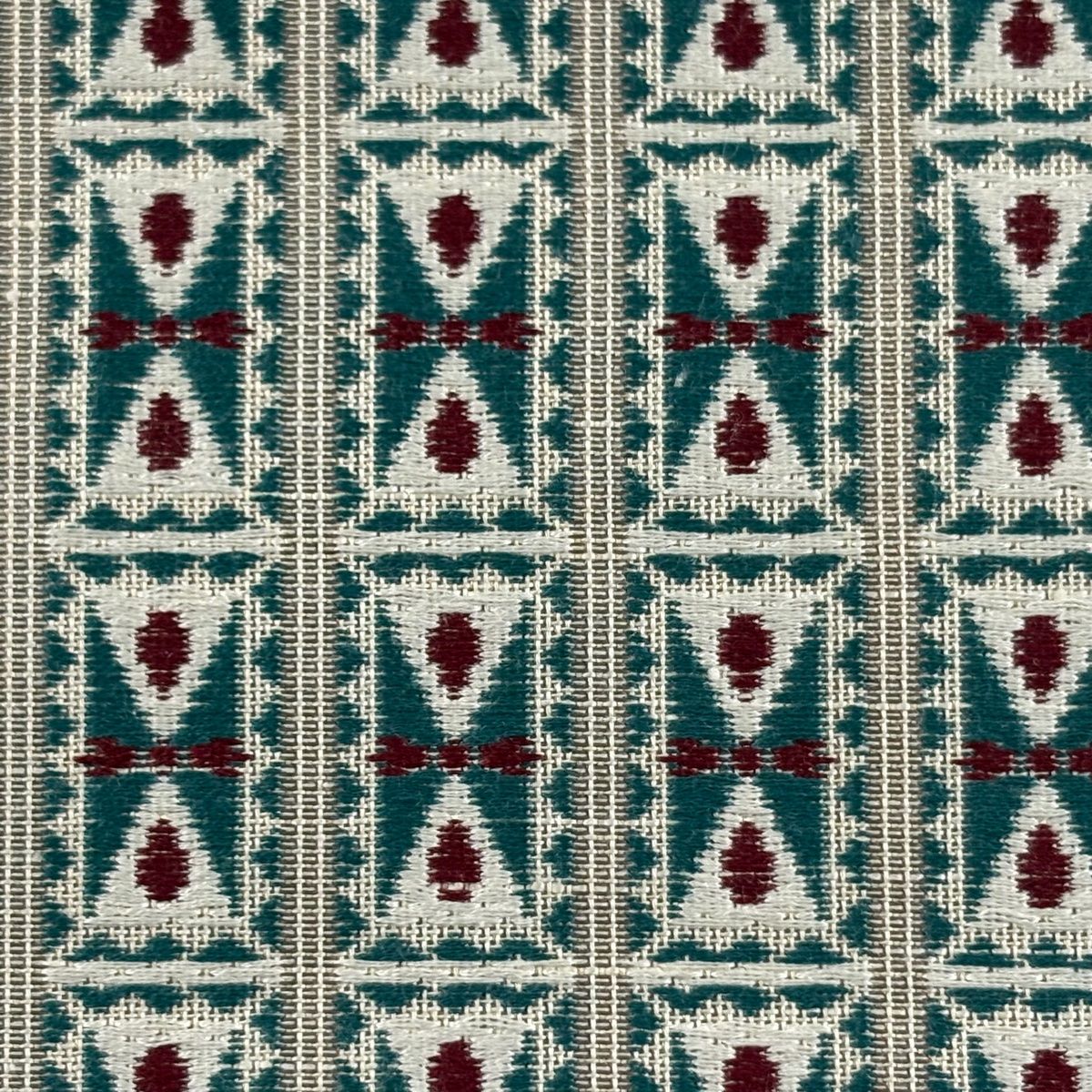 袋帯 秀品 幾何学模様 縞 箔 灰茶 六通 正絹