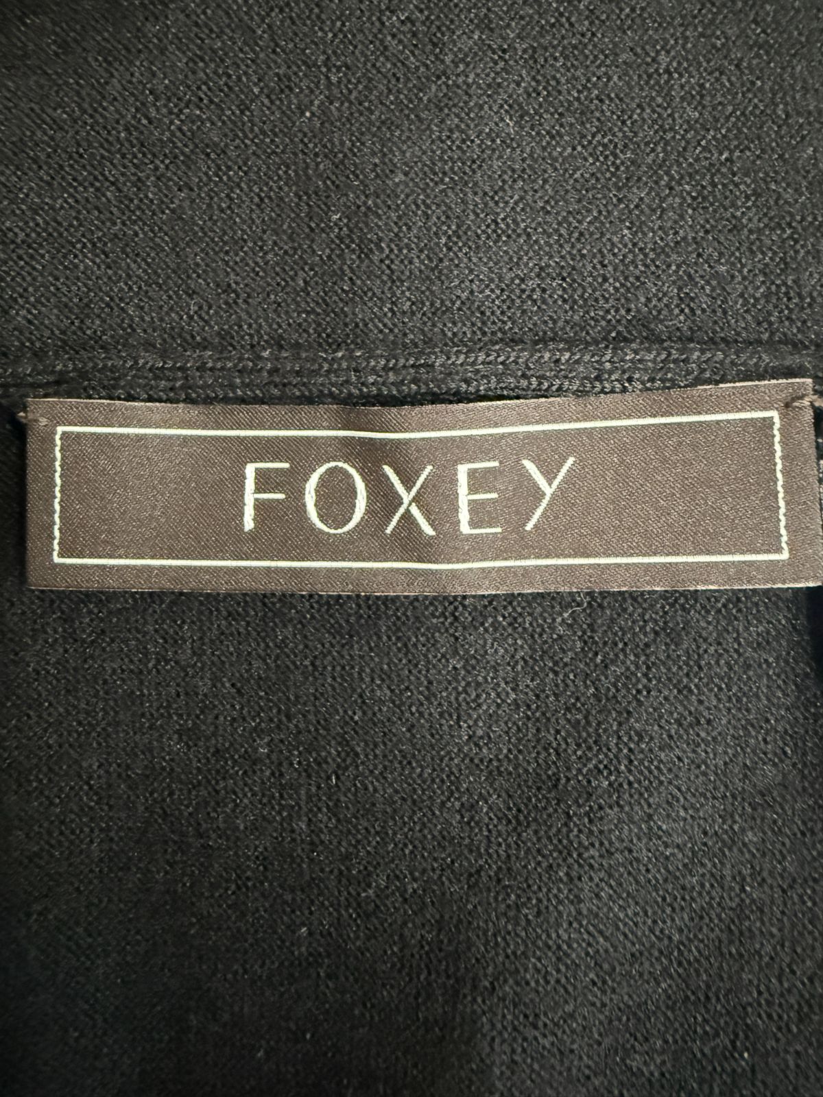 極美品FOXEY/フォクシー 42240 ニットトップ エレノア ブラック シルク