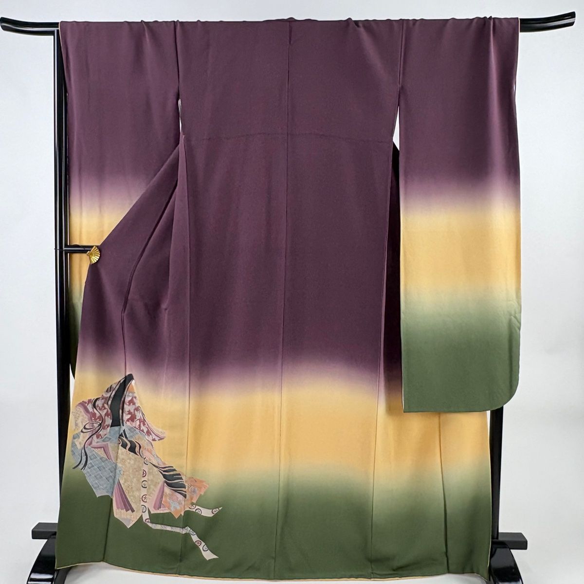 振袖 身丈167 5 cm 裄丈70 L 袷 田村哲彦 落款 姫 染め分け ぼかし 紫 正絹 秀品