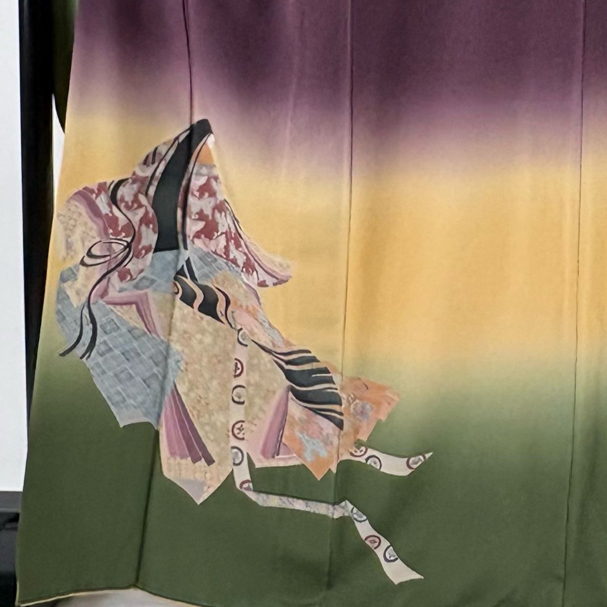 振袖 身丈167.5 cm 裄丈70 L 袷 田村哲彦 落款 姫 染め分け ぼかし 紫 正絹 秀品