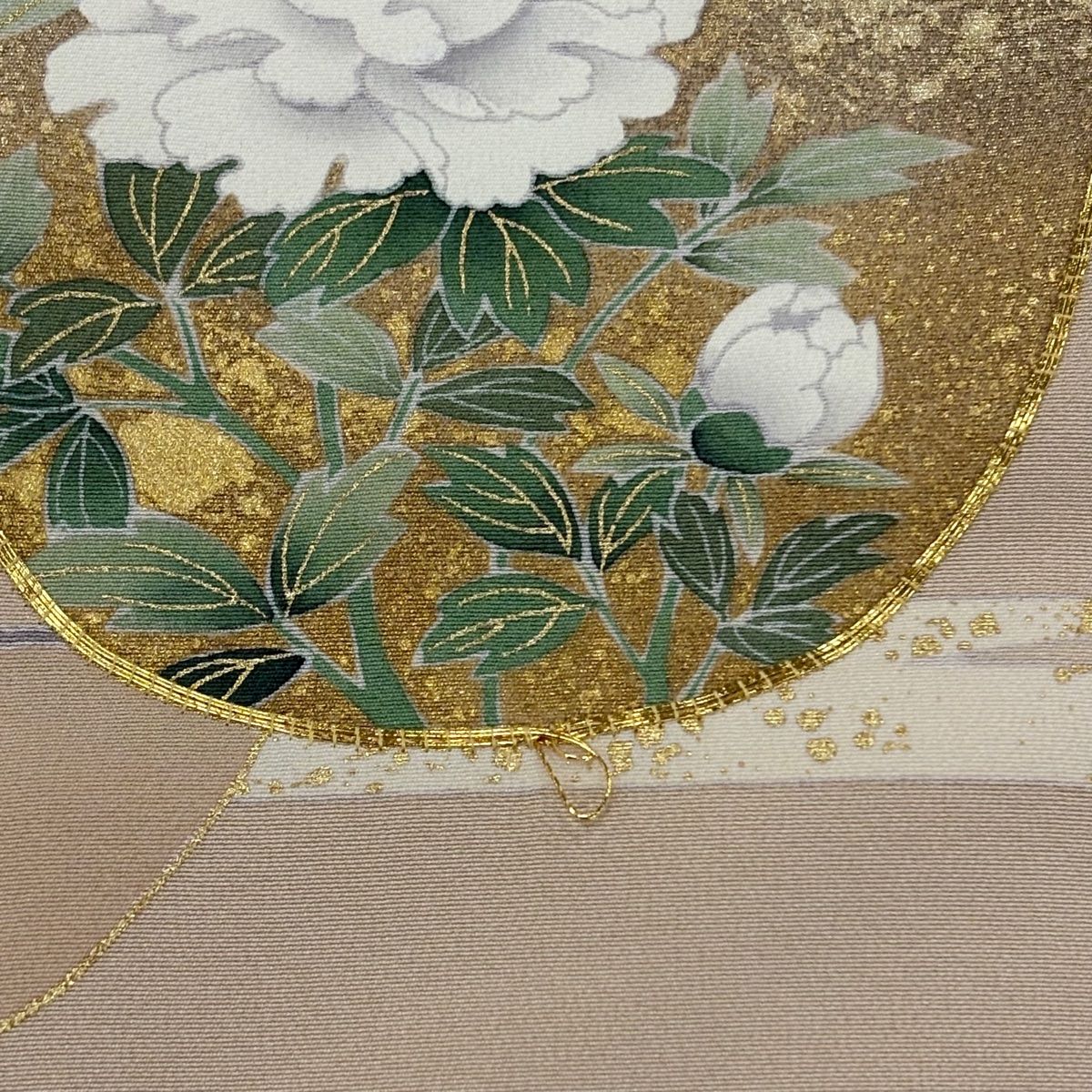 色留袖 身丈155cm 裄丈63cm S 袷 草花 松梅 金糸 金彩 ベージュ 正絹