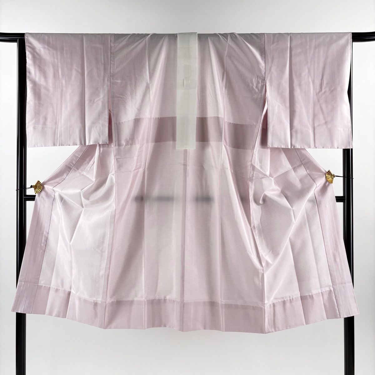 長襦袢 身丈124 cm 裄丈65.5 M 縞 薄ピンク 正絹 秀品