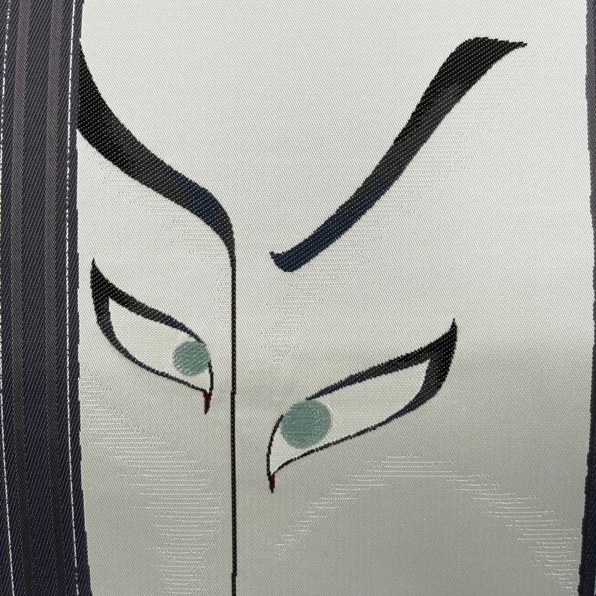 袋帯 縞 歌舞伎 金糸 箔 灰紫 お太鼓柄 正絹