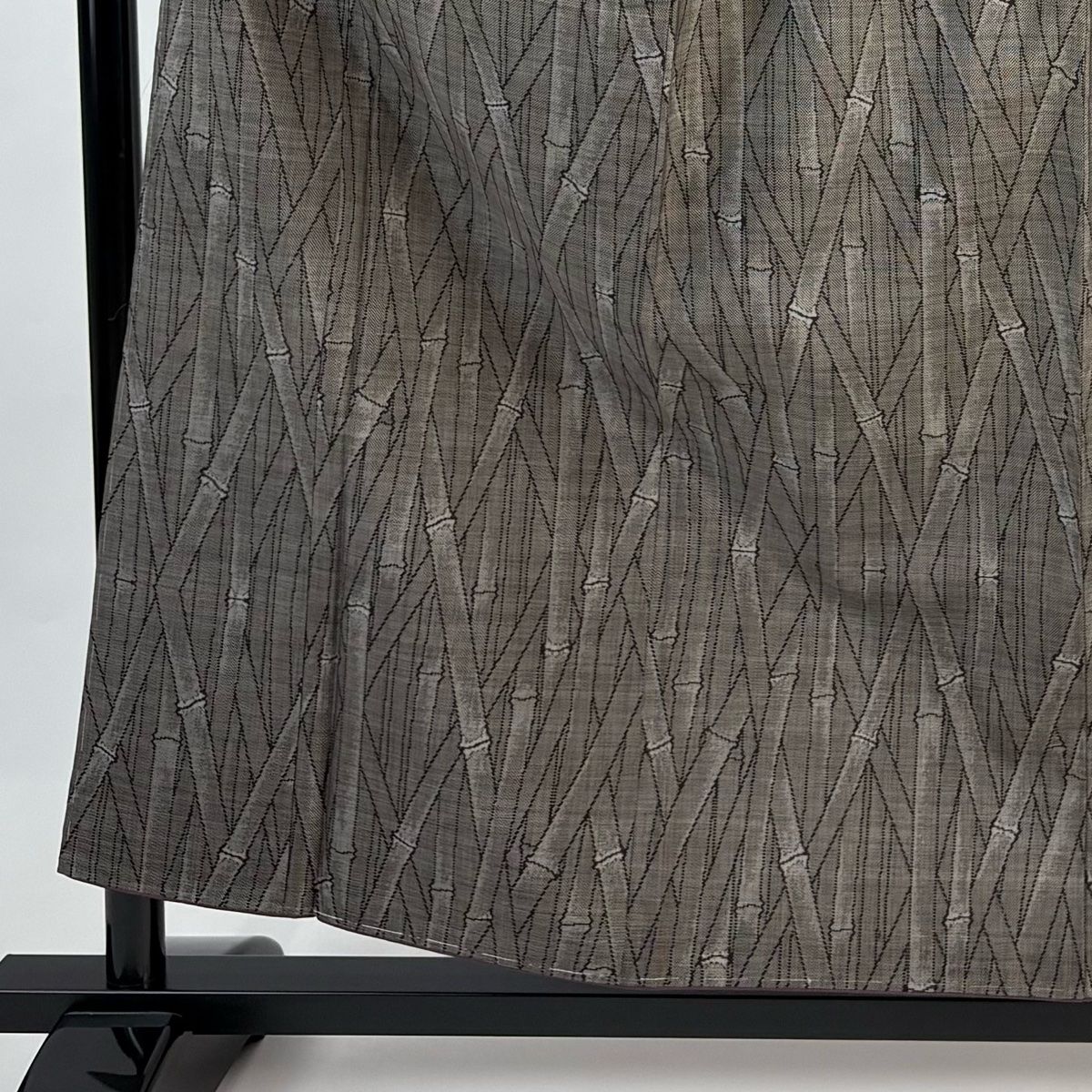 紬 身丈157 cm 裄丈64 M 袷 竹 灰茶 正絹