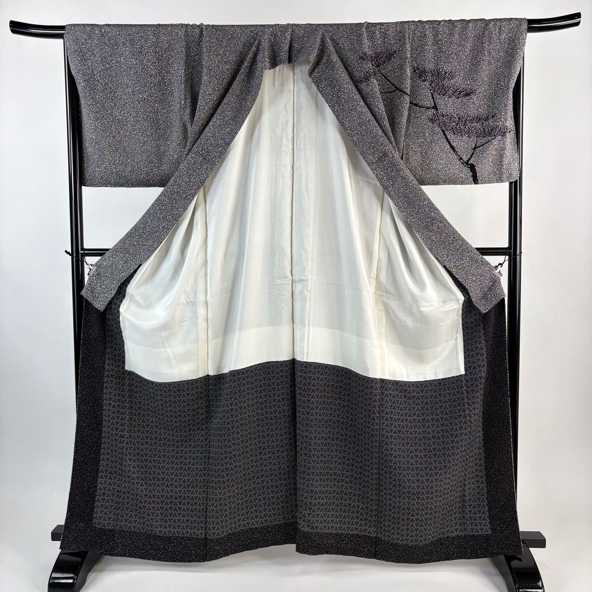 美品】 訪問着 身丈163.5cm 裄丈67cm M 袷 川村久太郎 落款 松 幾何学