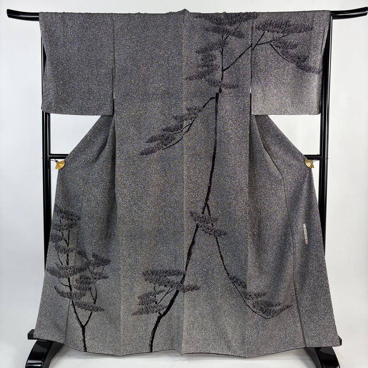 美品】 訪問着 身丈163.5cm 裄丈67cm M 袷 川村久太郎 落款 松 幾何学