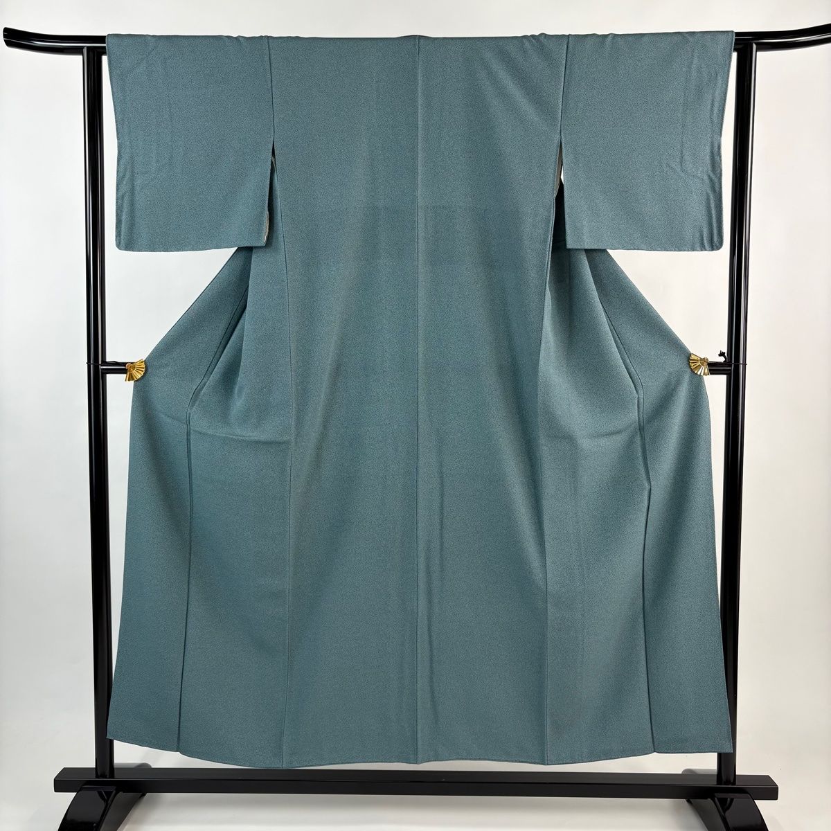 江戸小紋 身丈153.5cm 裄丈61.5cm S 袷 文字文 青緑 正絹 名品 【】