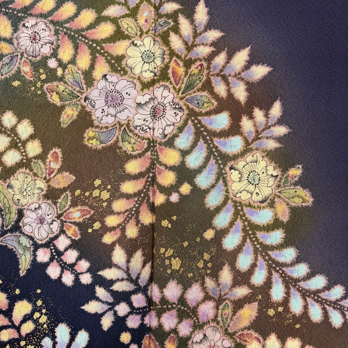 付下げ 身丈156cm 裄丈66.5cm M 袷 翠山工房 やまと 落款 辻が花 金彩