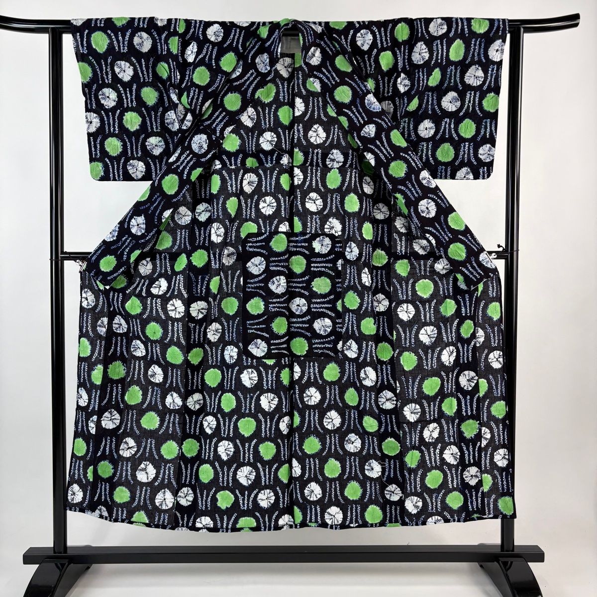  浴衣 身丈152.5 cm 裄丈61 S 絞り浴衣 幾何学 濃紺 綿 浴衣単品 浴衣