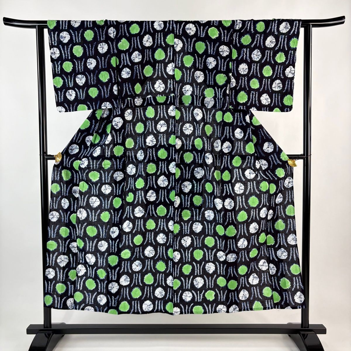 浴衣 身丈152 5 cm 裄丈61 S 絞り浴衣 幾何学 濃紺 綿