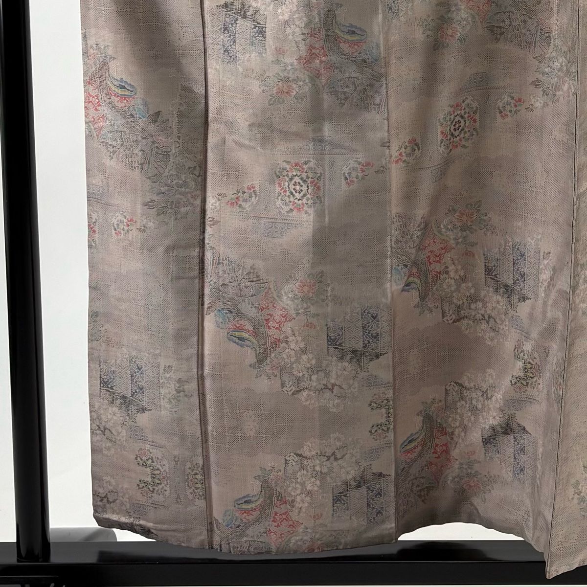 美品】 大島紬 身丈159.5cm 裄丈65.5cm M 袷 都喜ヱ門 証紙 華文 姫 薄