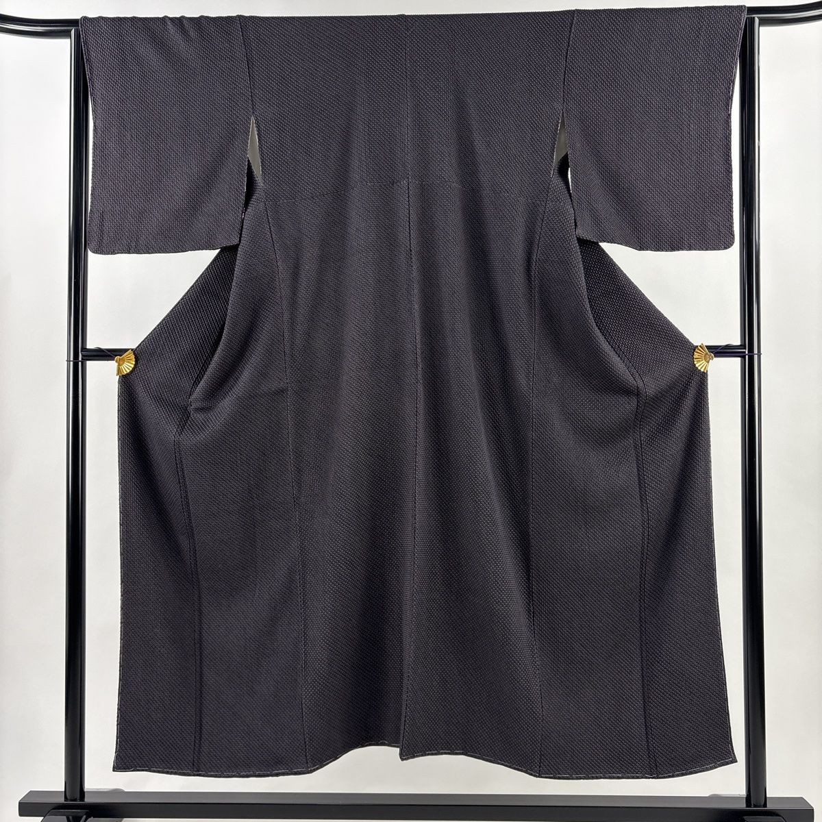 小紋 身丈151 cm 裄丈63 S 袷 幾何学模様 絞り 墨色 正絹