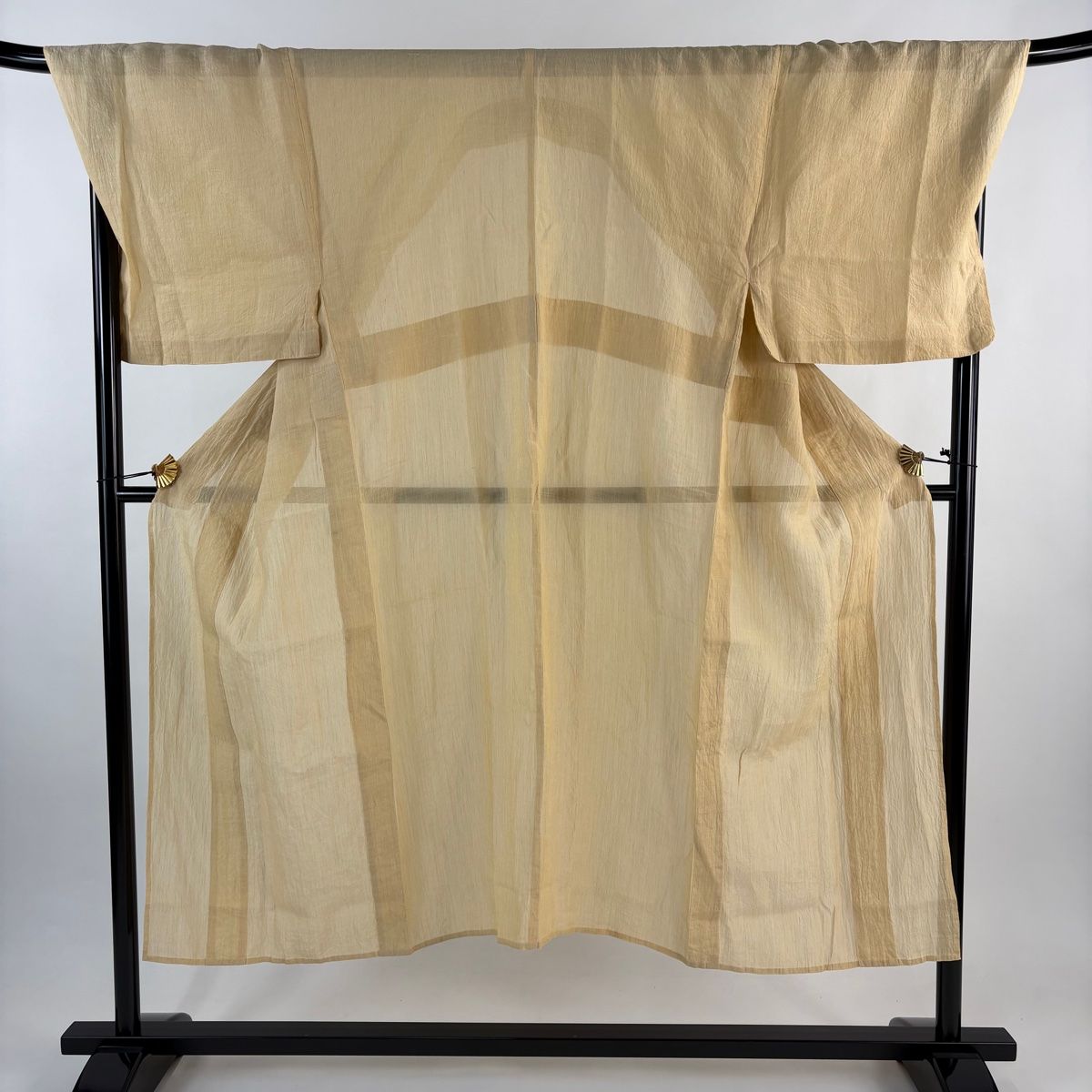 男着物 身丈142 cm 裄丈73 M 夏紬 薄物 薄茶色 麻