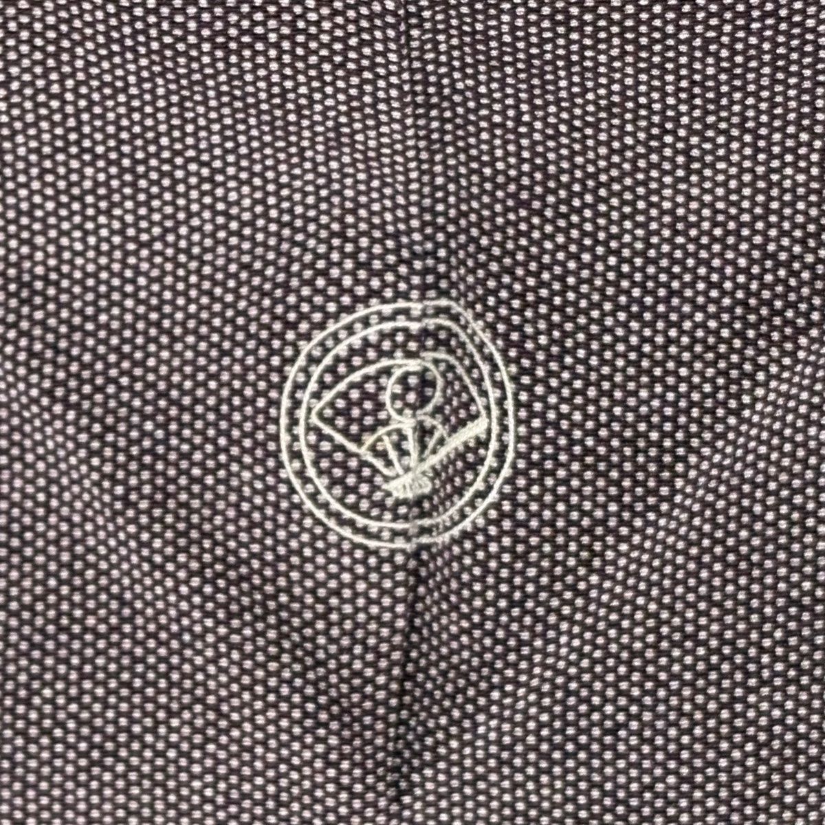 美品】 江戸小紋 身丈160.5cm 裄丈63cm S 袷 落款 幾何学模様 紫 正絹