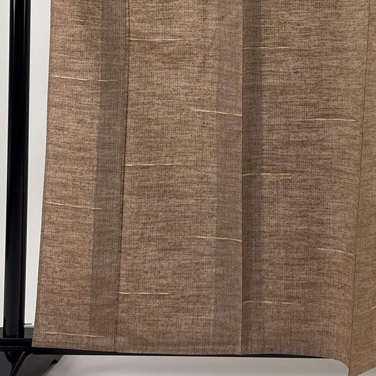 小紋 身丈162 cm 裄丈64 M 単衣 紬地 縞 薄茶色 正絹