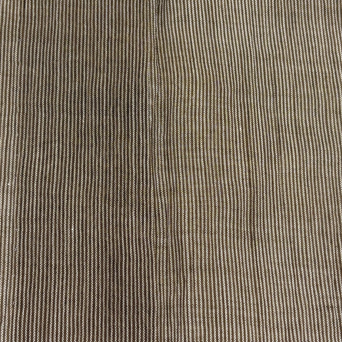  男着物 身丈139 5 cm 裄丈70 S 薄物 夏紬 縞 灰茶 麻 着物 着物 浴衣