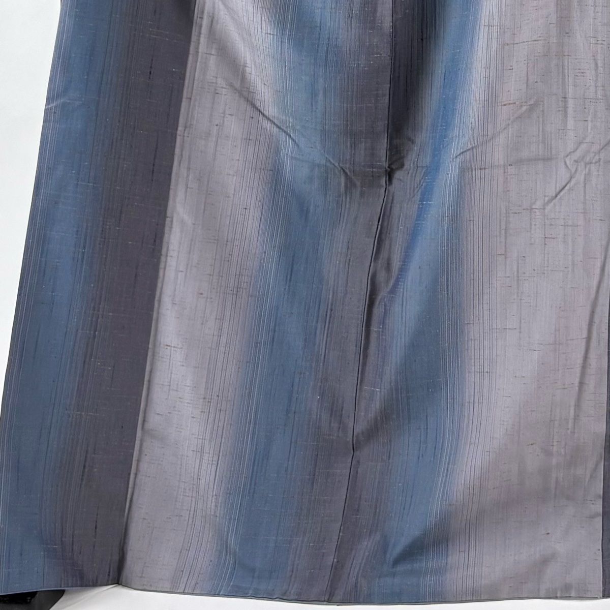 紬 身丈172 cm 裄丈70.5 L 袷 縦ぼかし 灰紫 正絹