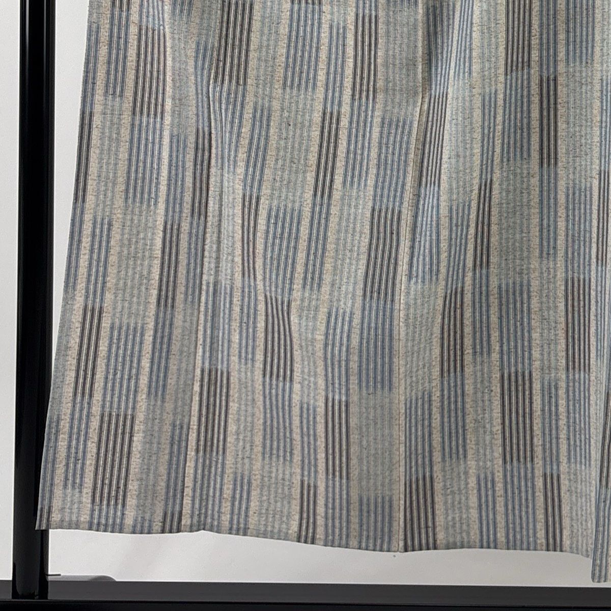 紬 身丈153.5 cm 裄丈62 S 単衣 縦縞 灰茶 正絹