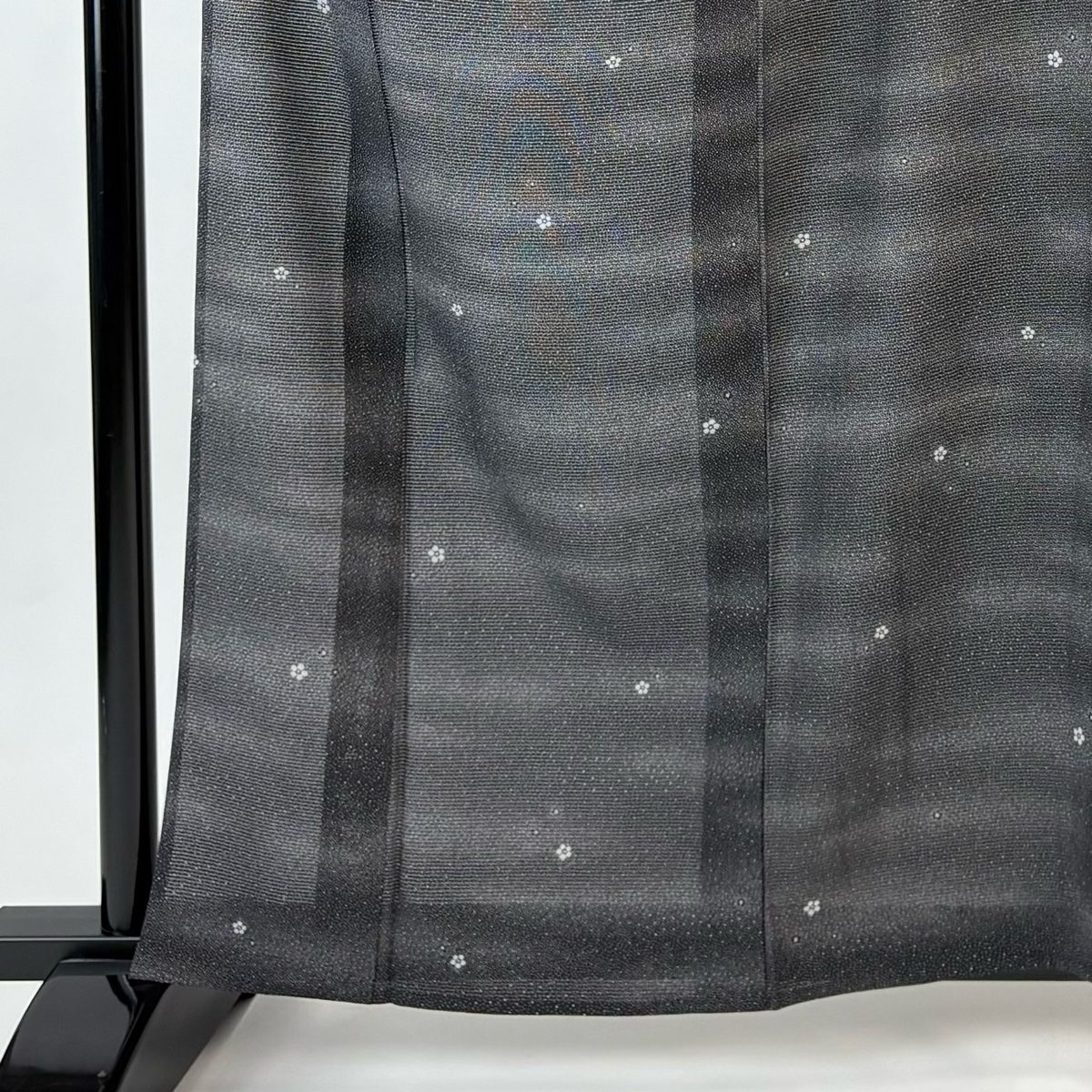 小紋 身丈162 cm 裄丈67.5 L 薄物 絽 ますいわ屋 梅 霞 墨色 正絹