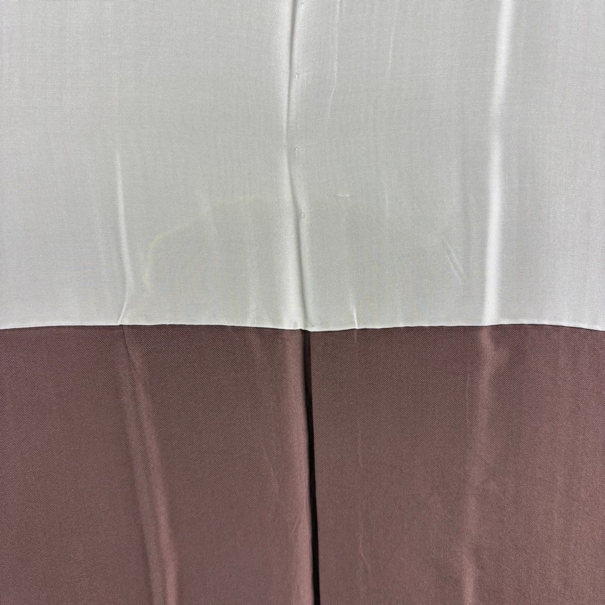  紬 身丈160.5 cm 裄丈67 M 袷 吉澤与市 筬波織り 証紙 縞 灰紫 正絹 紬 着物